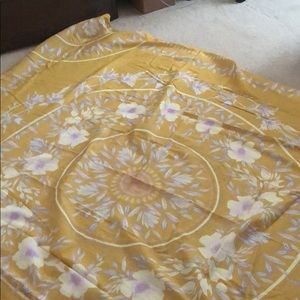 Yellow Floral Tapestry and Pillow Shams